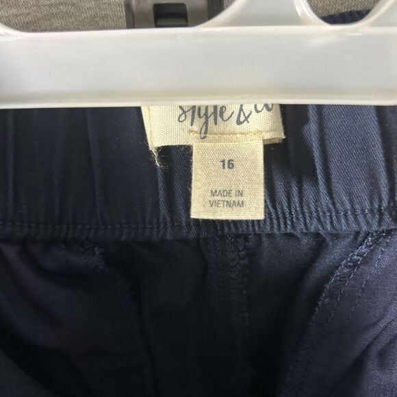 Style & Co Chino Table Straight Mid-Rise Elastic Waist Size 16 Blue - Picture 6 of 16